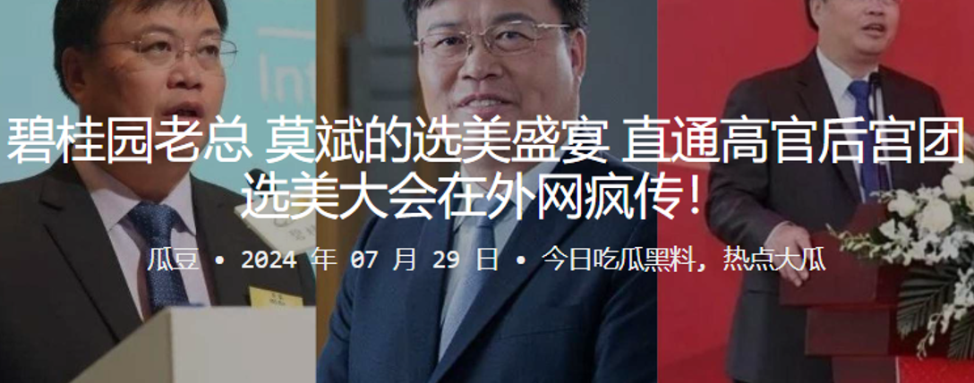 碧桂园老总莫斌的选美盛宴直通高官后宫团选美大会在外的网疯传